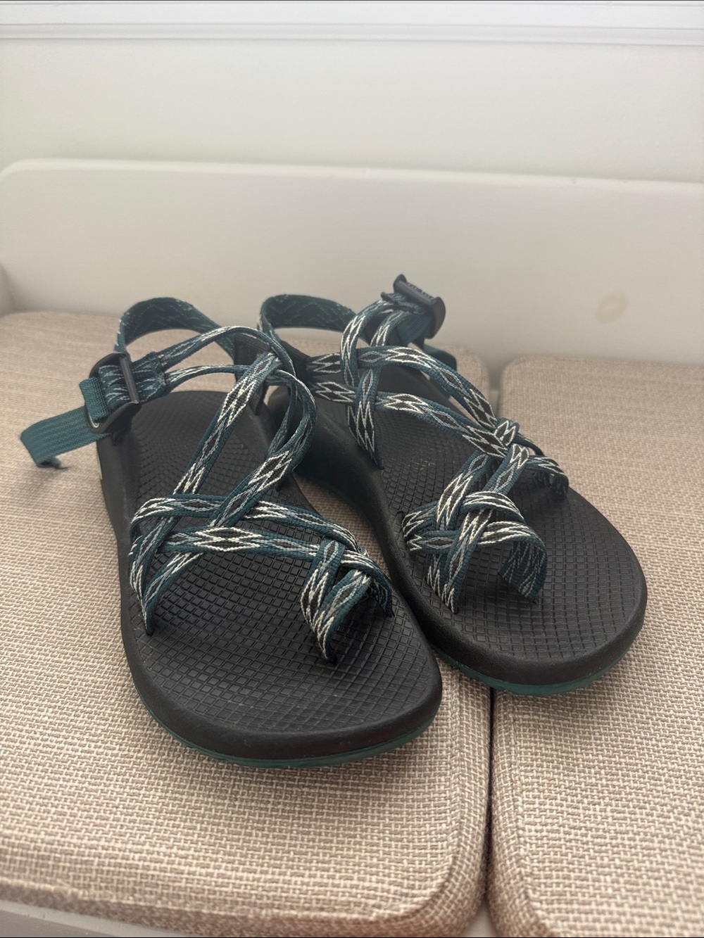 Chaco Women's Teal and Black Z/Cloud Sandals
